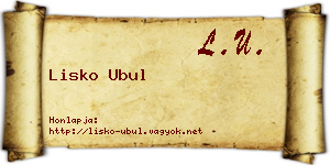 Lisko Ubul névjegykártya